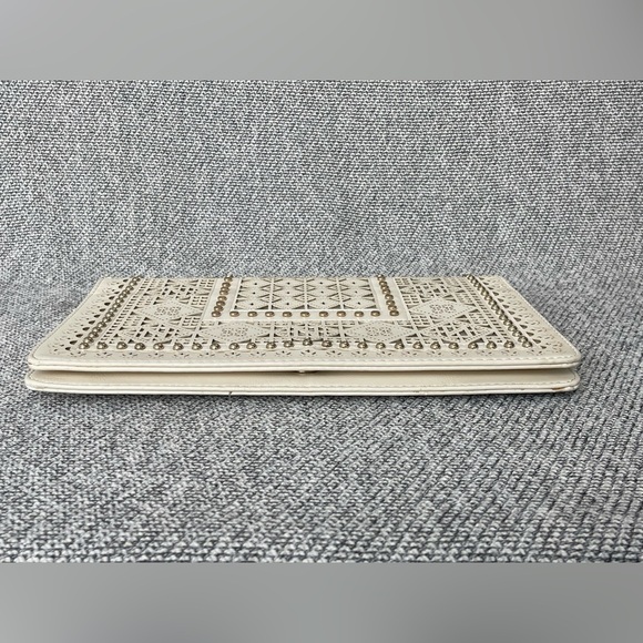 MMS Design Studio White Clutch with Intricate Cutouts - Picture 11 of 16